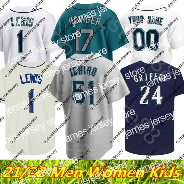 

baseball jerseys james 2021 2022 custom s-4xl 24 ken griffey jr. jerseys 34 felix hernandez 11 edgar martinez 17 mitch haniger 15 kyle seage, Blue;black