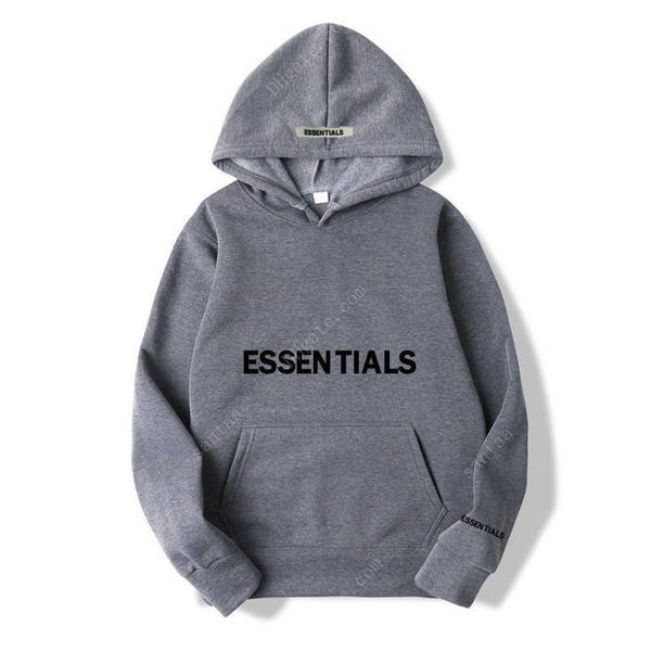 

essentials hoodies men beige reflective letter printing fleece oversized hoodie hip hop streetwear sweatshirt, Black