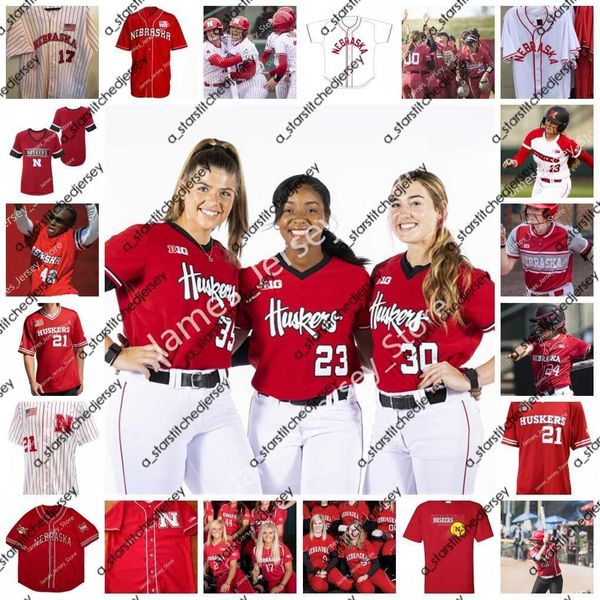 

college baseball wears 2022 ncaa stitched nebraska cornhuskers softball baseball jersey rhonda revelle ali viola 0 mckinley malecha 5 mya fe, Black