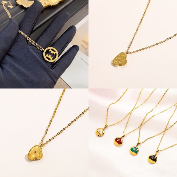 

18k gold-plated necklaces charming girl's love pendant necklace luxury designer's letter lock necklace is designed for women. jewe, Silver