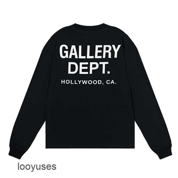 

double 2023 galleryss dept tee mens fashion american brand basic t yarn pure cotton shirts long sleeve t-shirt for men women gqfe, White;black