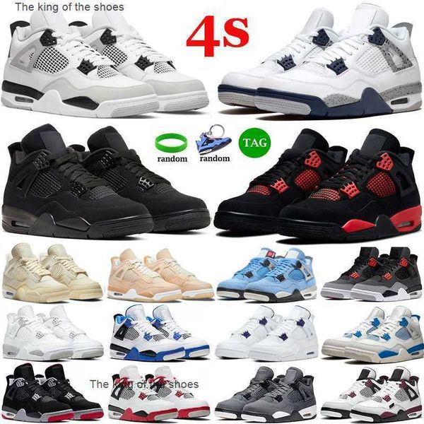 

men women basketball shoes 4 4s military black cat red thunder sail university blue white oreo fire pure money midnight navy mens sneakers
