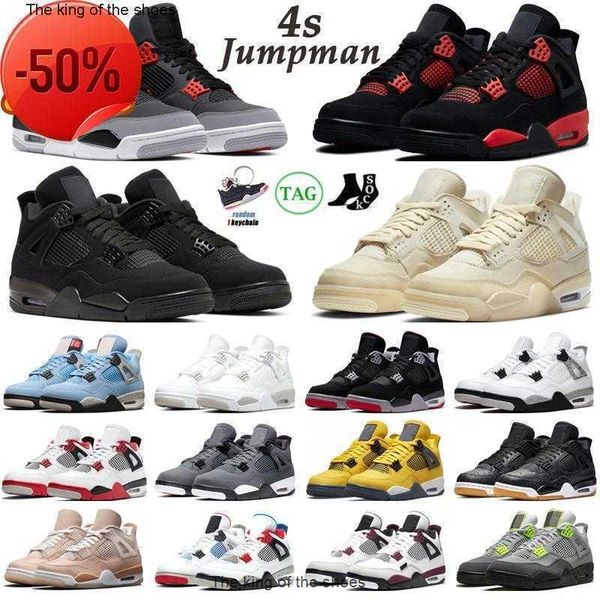 

retro jordam 4 4s jumpman basketball shoes men women jorden 4 red thunder infrared black cat bred university blue sail neon mushroom mens