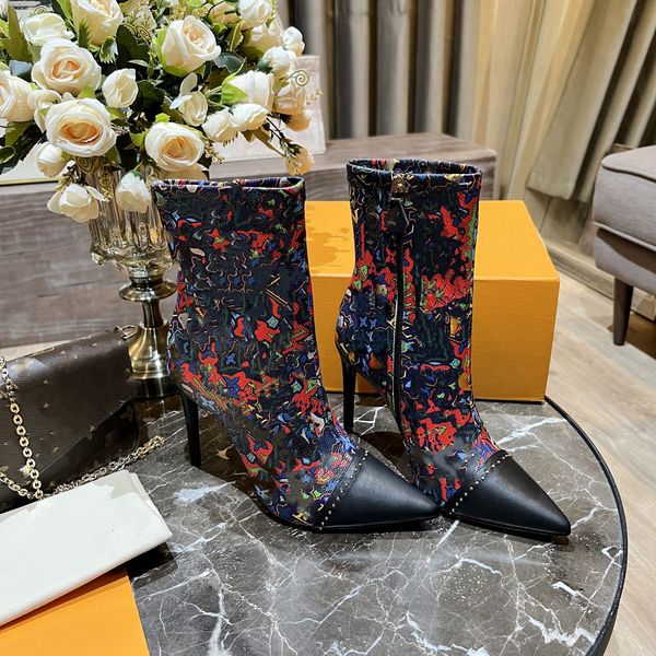 

shoes l01 designer version pure handmade custom 2022s new 1v home ladies fashion pointed high-heeled boots, Black