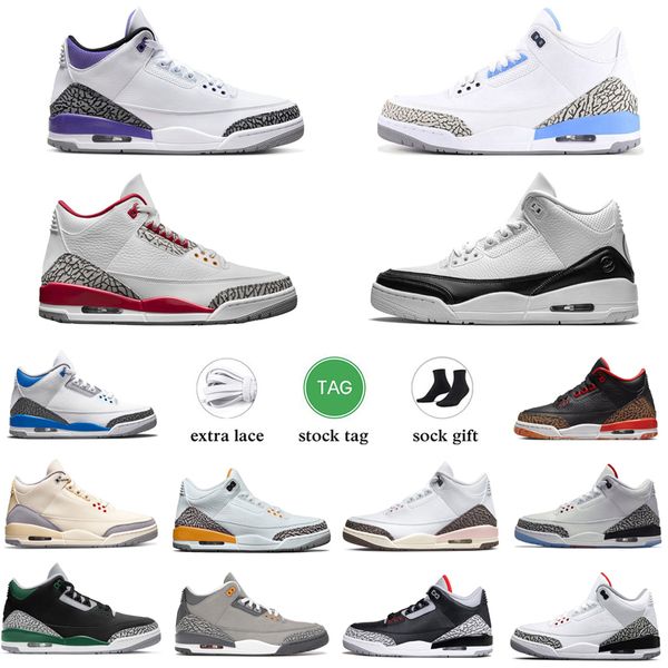 

racer blue basketball shoes 3s 3 black cement michigan fire red rust pink cool grey varsity royal laser orange unc men trainers sports