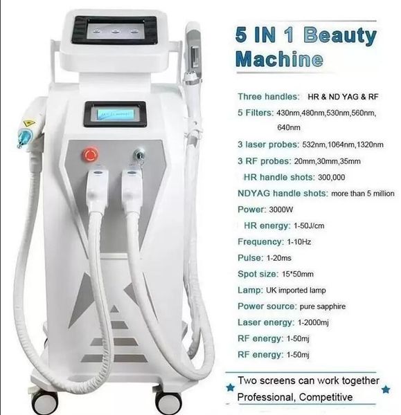

effective multi-function laser ipl tattoo removal machine vascular pigment acne therapy laser 5 filters opt tattoo/ acne/pigment/wrinkle/vas, Black