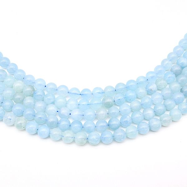 

diy jewelry making beads natural aquamarine 4mm 6mm 8mm 10mm round ball 5 strands/lot loose gemstone beads for bracelet necklace ready, Black