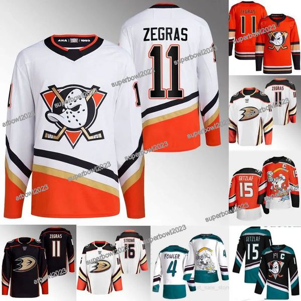 

2022-23 ryan getzlaf reverse retro jerseys anaheim ducks trevor zegras troy terry adam henrique john klingberg cam fowler john gibson jakob, Black;red
