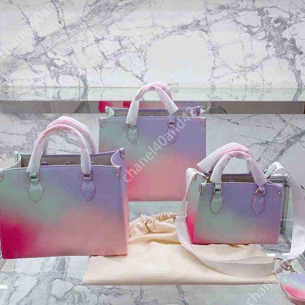 

crossbody bag luxury handbag tote bag women fashion gradient handbags luxury leather letters shoulder bags purse lady crossbody66