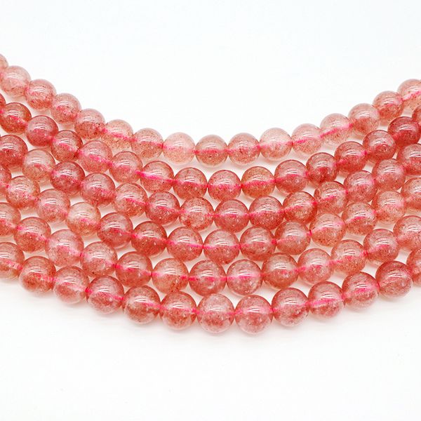 

good quality strawberry quartz 5 strands/lot 4mm 6mm 8mm 10mm diy jewelry round loose natural stone beads for bracelet necklace ready stock, Black