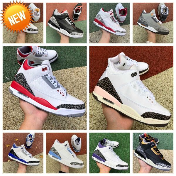 

og 2023 jumpman 3 3s mens basketball shoes retro fire red neapolitan dark iris mocha muslin kumquat cardinal red black cement racer blue fra