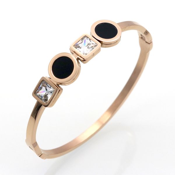 

wholesale buckle open bangles square diamond bracelet designer love jewelry, Black