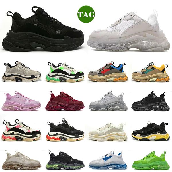 

s triple casual shoes designer men women platform sneakers black white beige dark grey orange green khaki rust pink bred sier mens trainers