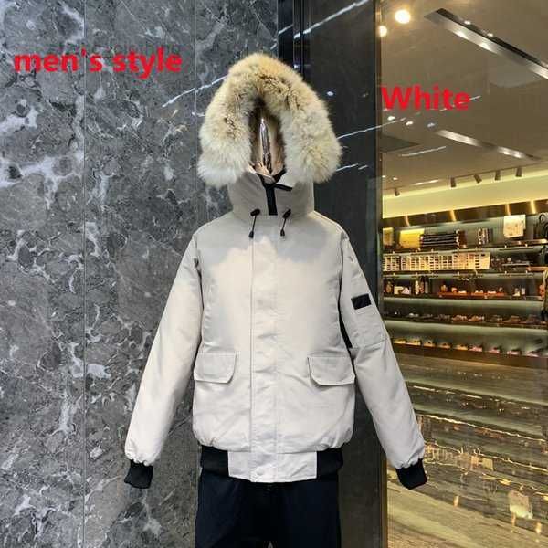 

winter outdoor leisure sports down jacket white duck windproof parker long leather collar cap warm real wolf fur stylish bomber jackets 61, Black