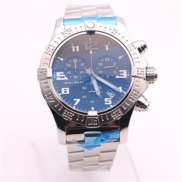 

store jason007 watches men black dial ss watch avenger seawolf chronograph quartz battery sports mens dress wristwatches2449, Slivery;brown