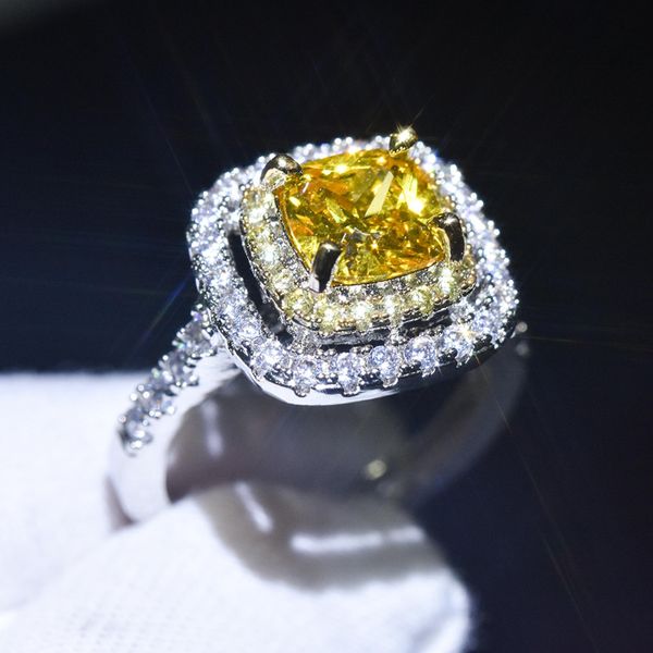 

moissanite engagement wedding rings cluster square water drop oval zirconia diamond ring for women fashion fine jewelry, Golden;silver