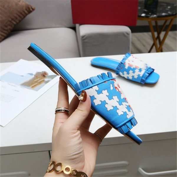 

women men valentinolies letter flat fashion flip flops slippers slope heel luxury casual design sandals summer 03-021, Black