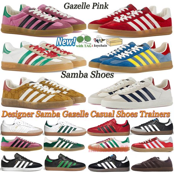 

2023 samba gazelle casual shoes vegan white gum designer mens womens red white yellow fashion luxury sneakers trainers