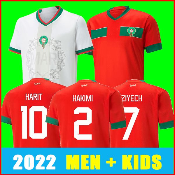 

2022 morocco soccer jerseys home and away jersey thai edition short sleeve custom ziyeh boujerab world cup football dress, Black;yellow