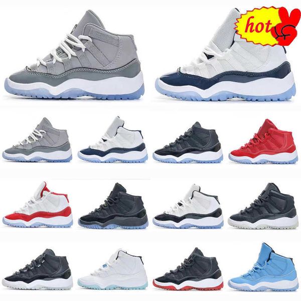 

og air kids 11 jumpman 11s cool grey basketball shoes space jam bred concord blue cherry 25th anniversary children boy girl sneakers