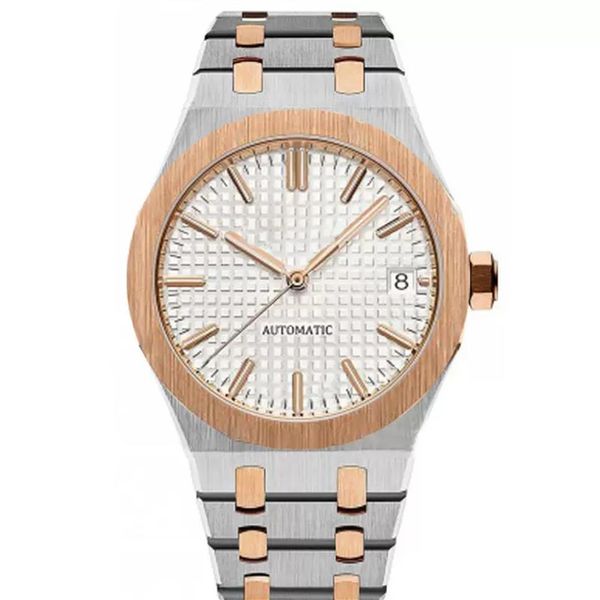 

mens watch automatic mechanical movement men watches sapphire crystal waterproof stainless steel transparent back male2864, Slivery;brown