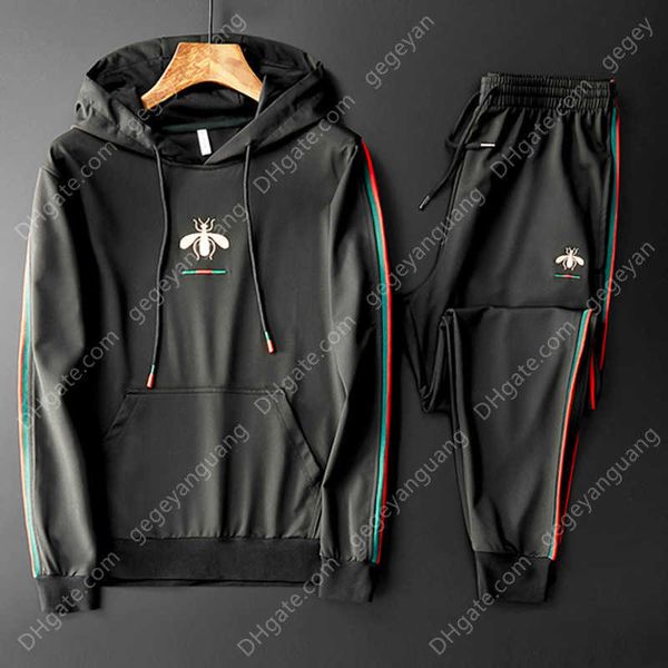 

tracksuits autumn winter casual men sets clothing tracksuit sportsuit men's hoodies sportswear hooded sweatshirt pant pullover two piec, Gray