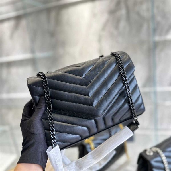 

loulou handbags women shoulder bag luxury designer bags balck red plated gold silver metal chain sacoche party classic clutch wallet leather