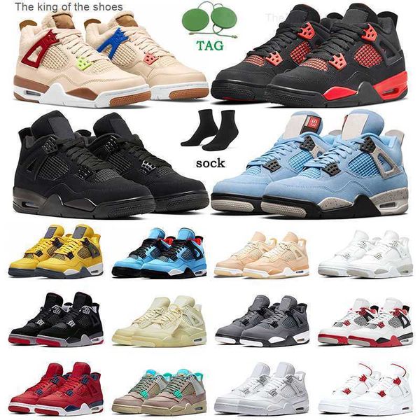 

4s men basketball shoes 4 red thunder lightning university blue black cat white oreo sail shimmer pure money starfish trainers sports