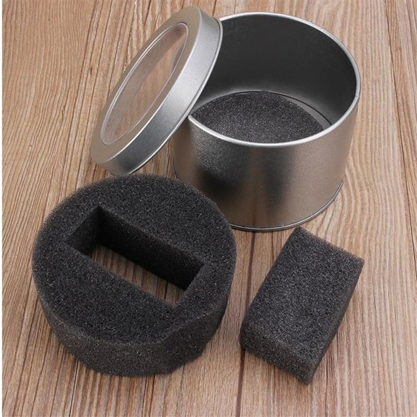 

whole 100pcs lot silver metal watch packaging boxes round watch storage cases gift box221c, Black;blue