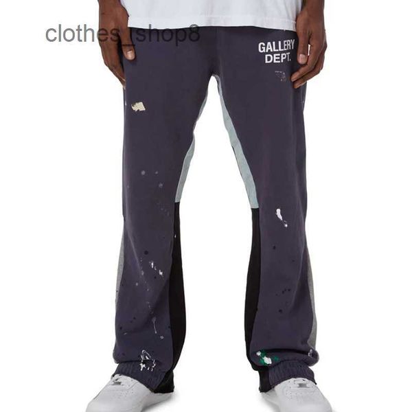 

pants 2023 dept mens designer sweatpant jeans galleryss hand painted ink splashing high street letter splicing drawstring men's casual, Black