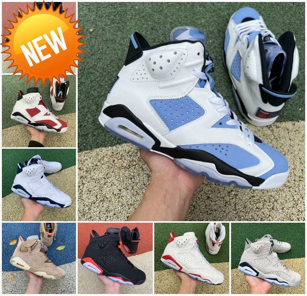 

og 2023 mens 6s unc white basketball shoes jumpman 6 red oreo mint foam midnight navy british khaki metallic silver black cat washed denim