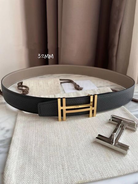 

luxury high-end h togo leather belts for mens and womens designer luxury letter buckle belt fashionable men charm decoration32, Black;brown