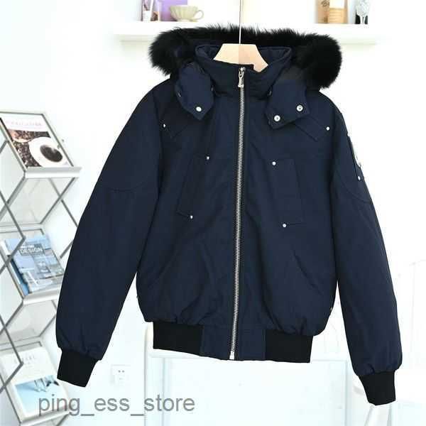 

moose men's winter outerwear puffer coats down jacket fox fur gold moose ballistic bomber parkas winter jacket 51, Black