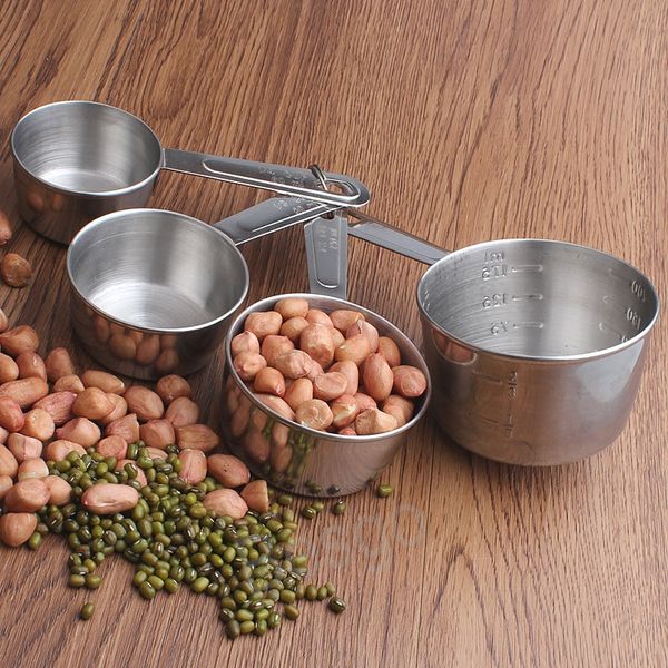 

4 pcs/set stainless steel measure spoon tools cake baking measuring scoop milk coffee measure spoons kitchen bakeware scoops bh8100 tqq
