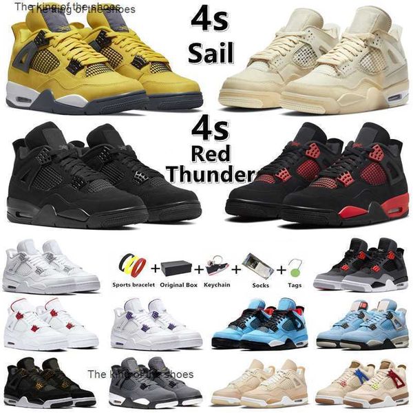 

4 4s men women basketball shoes red thunder zen master black cat infrared sail lightning university blue taupe haze white oreo mens trainer