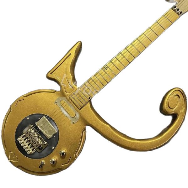 

lvycustom 2022 irregular special body electric guitar in gold color