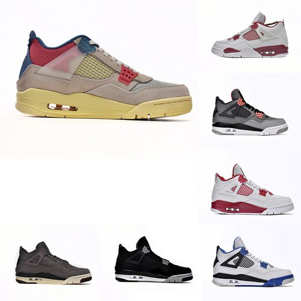 

designer sneaker jumpman 4 basketball shoes for military black cat sail red royalty white oreo cactus jack blue cool grey men women