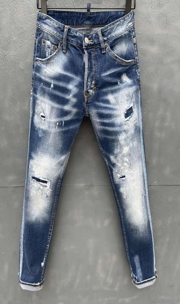 

2021 new brand of fashionable european and american men039s casual jeans highgrade washing pure hand grinding quality optim3646239, Blue