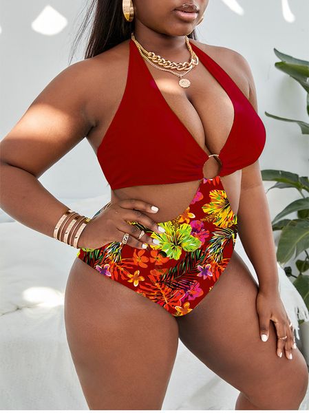 

swimwear one-piece large swimsuits bodysuit closed plus size swimwear female bathing suit for pool beachwear, Black