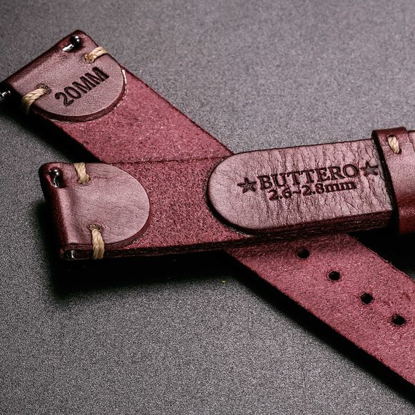 

watch bands italy oil wax buttero leather watch bands soft handmade leather straps whisky 18mm 20mm 22mm t221213, Black;brown