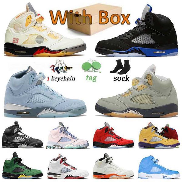 

2023 bred patent jumpman 5 jade horizon basketball shoes paris satin bred 5s designer sneakers sports men trainers oreo easter camo race jor, Black