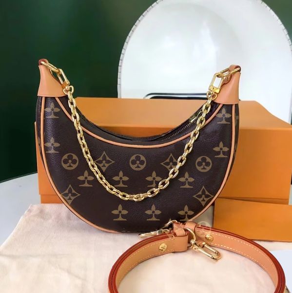 

women designer shoulder bag loop m81098 half moon luxury fashion clutch bags men latest chain tote gift crossbody hand bag evening genuine l