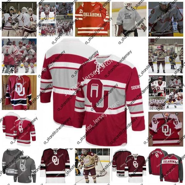 

college hockey wears ou hockey jersey cameron bickford alexander fraboulet william frye cody wilson michael volmert trey attanasio gage redm, Black