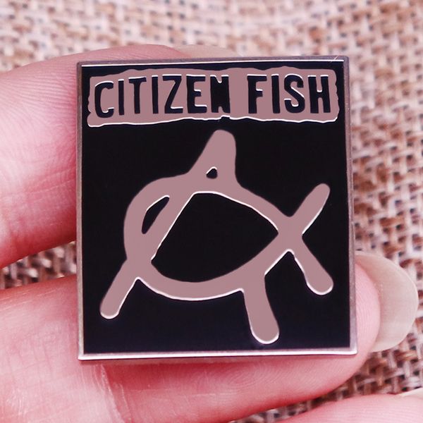 

citizen fish punk rock band brooch badge pin metal accessory, Blue