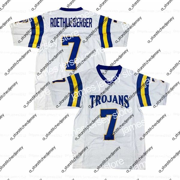 

football jerseys football jerseys custom ben roethlisberger 7# high school football jersey stitched white any name number size s-4xl jerseys, Black;red
