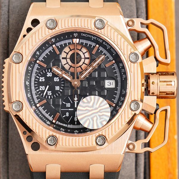 

designer watches men's watch quartz multi-function dial chronograph glow-in-the-dark calendar refined steel vintage men's watches, Slivery;golden