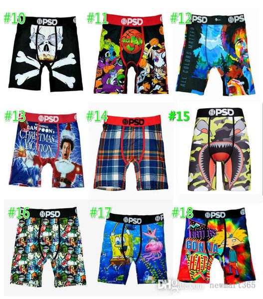 

psd shorts mens underpants with bags halloween christmas lingerie ice silk quickdrying boxers breathable underwear branded m8737979, Black;white