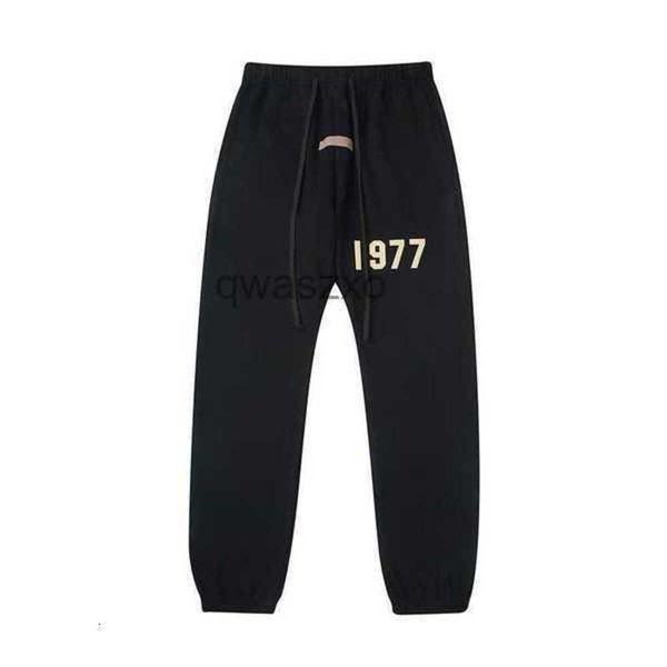 

men's and women's hoodies 2022 fashion brand ess autumn winter new style double line 1977 digital flocking cashmere sweater loose, Black