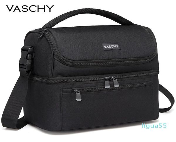 

vaschy insulated lunch box leakproof cooler bag in dual compartment lunch tote for men women 14 cans wine bag cooler box cx2008228254763