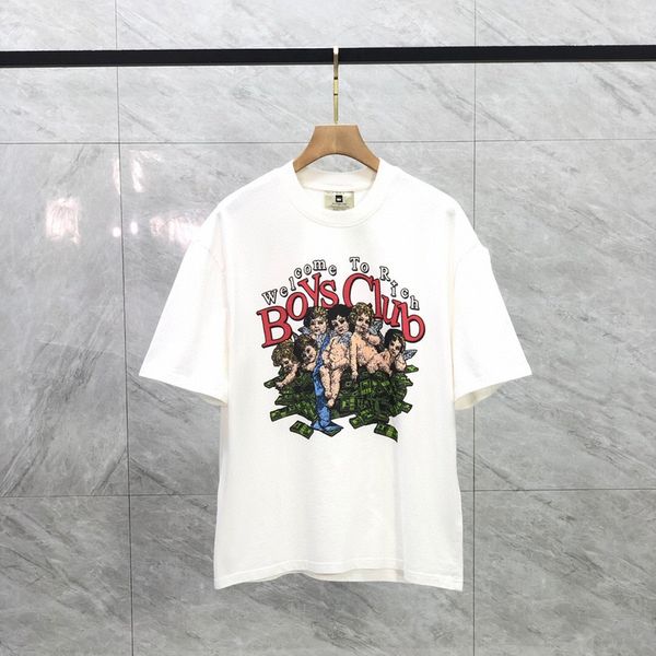 

usa angel boys club dollars vintage print tee 22fw design t shirt high street spring summer fashion skateboard men tshirt, Black;brown